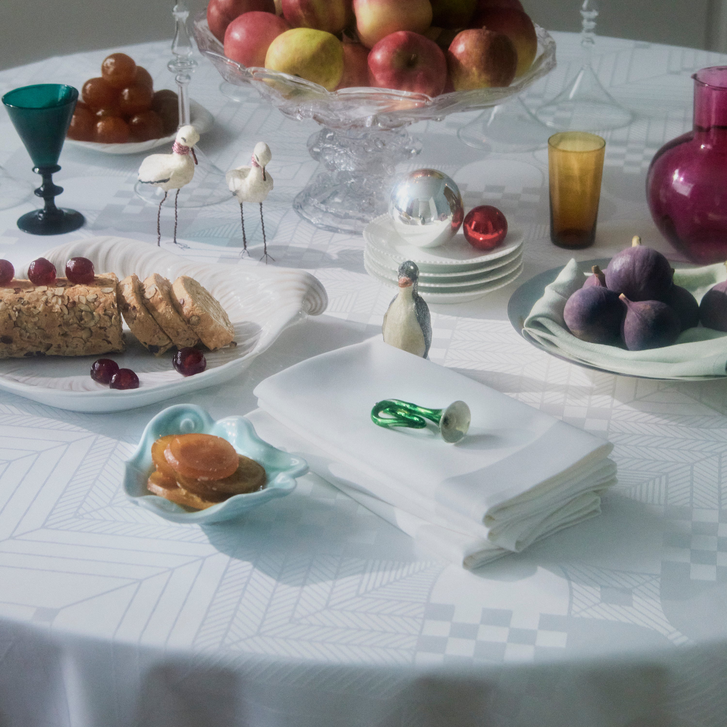 Runde Weihnachtstischdecke