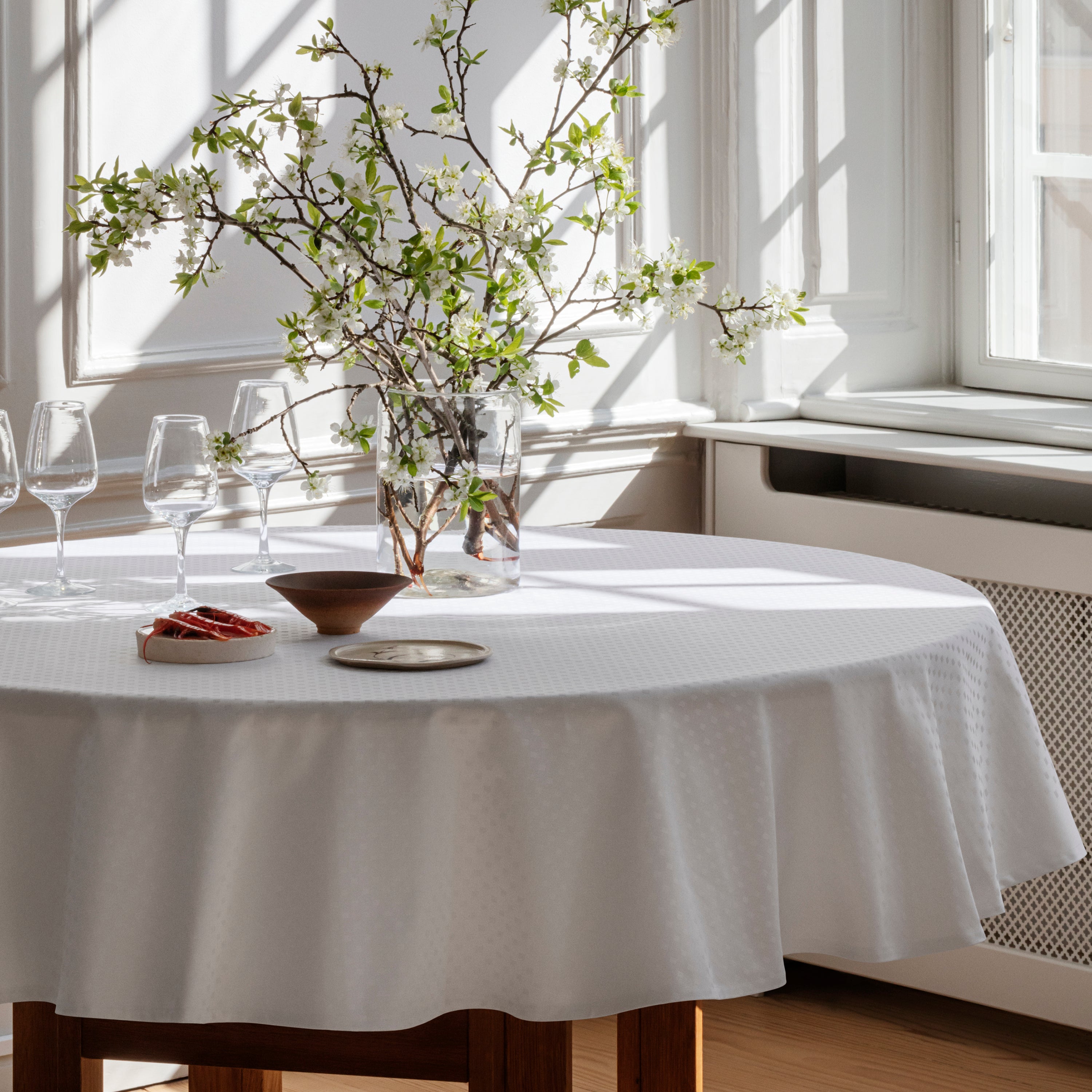 Runde damasttischdecke